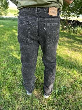 Rare Vintage 80s Levi’s Galactic Wash Black Jeans Silver Tab Size 34x32 USA Made